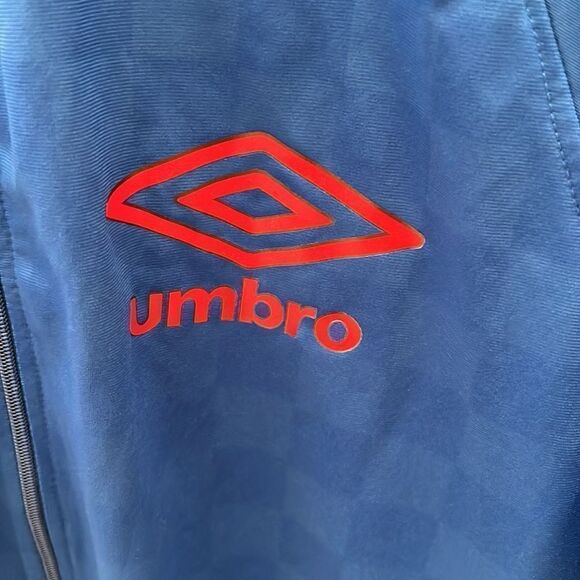Umbero Blue Check Soccer Full Zip Jacket Size XL - Picture 3 of 8